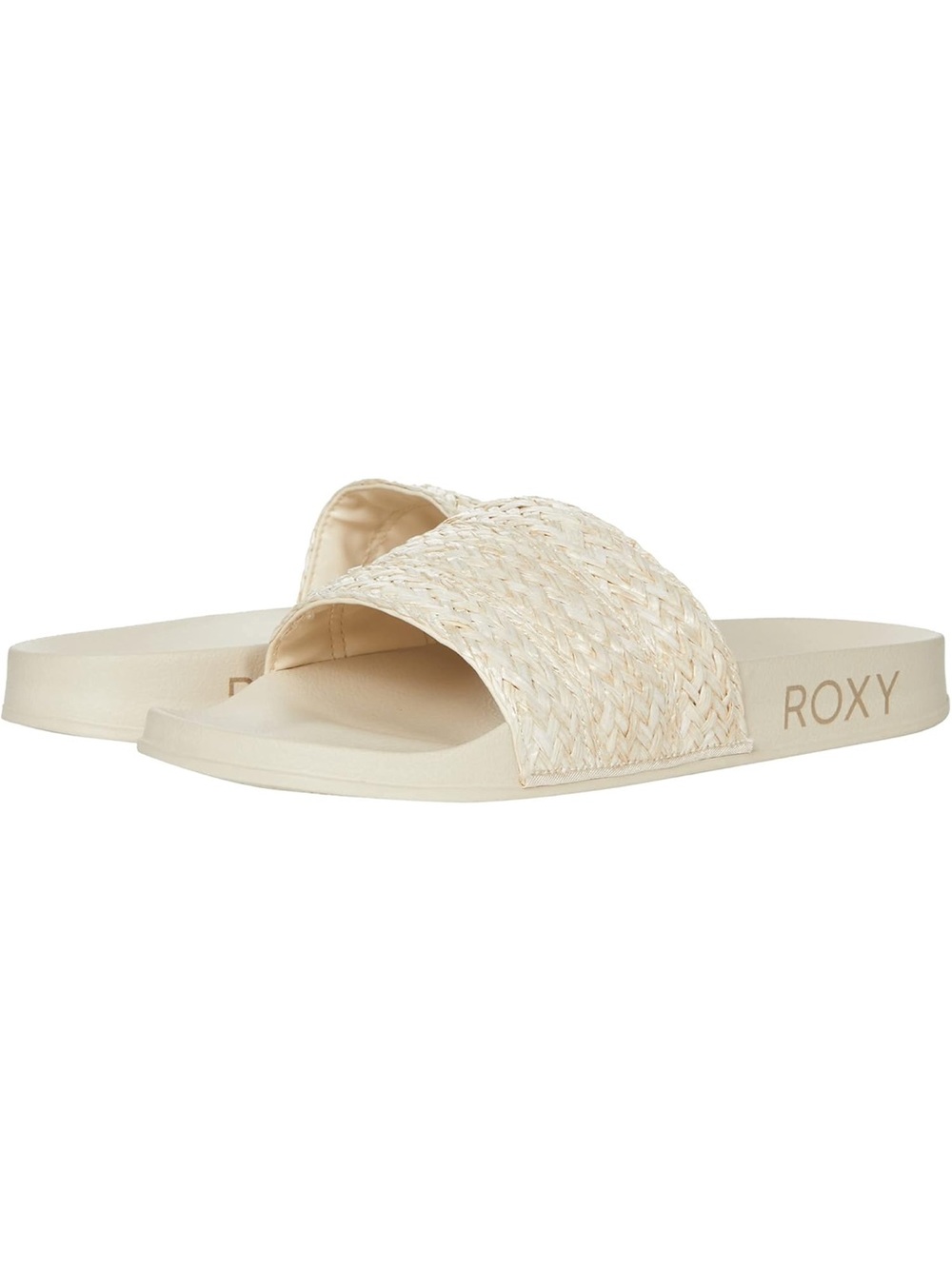 Roxy Woven Jute Slide Sandals Cream Ivory Beach Slides Women’s Size 10